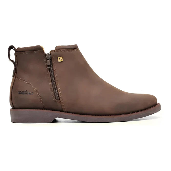 Kit Bota Zavu Casual Ortopédica Masculina de Cuero Legítimo + 3 REGALOS: Cinturón, Gorra y Cartera