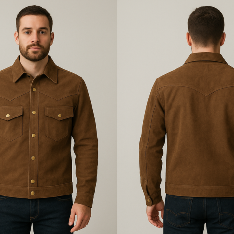Campera Masculina Furia de Cuero Legítimo +REGALOS: Gorra, Cinturón y Funda