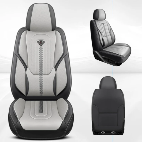 Funda para Asiento de Auto Deluxe en Cuero Legítimo Universal + REGALO: Alfombra Completa