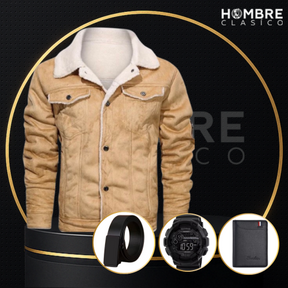 Chaqueta de Hombre de Cuero Legítimo Falcon +3 REGALOS: Cinturón, Reloj y Billetera