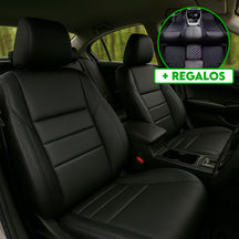 Funda para Asiento de Auto Veltrax en Cuero Legítimo Universal + REGALO: Alfombra Completa