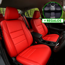Funda para Asiento de Auto Veltrax en Cuero Legítimo Universal + REGALO: Alfombra Completa